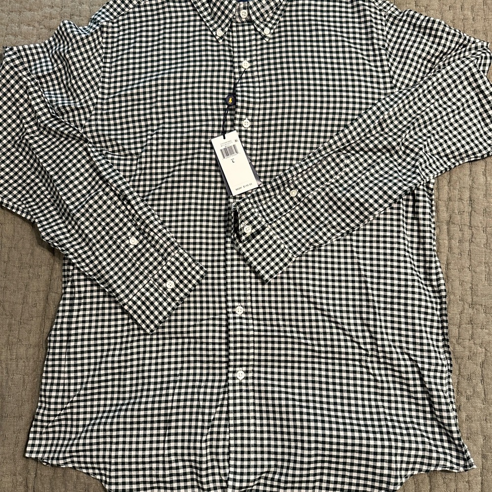 Ralph Lauren Green and White Gingham Shirt
